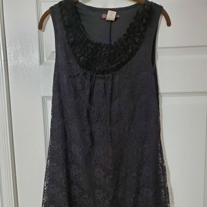 Black lace a-line dress